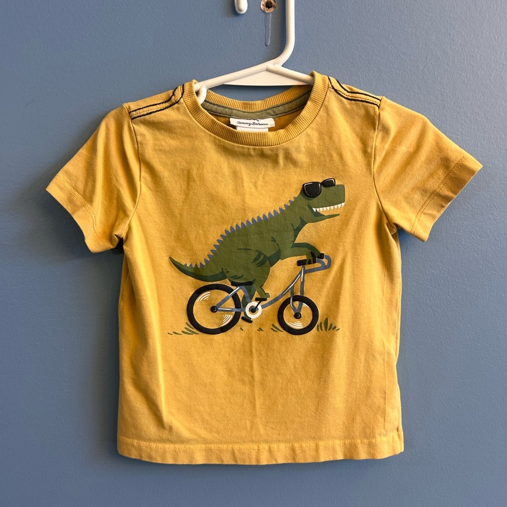 Tommy Bahama Yellow Dino Bike Kids Tee